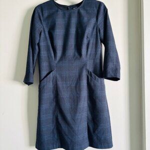 Lands' End Classic Clothing Legendary Quality Plaid 3/4 sleeve dress size 4P